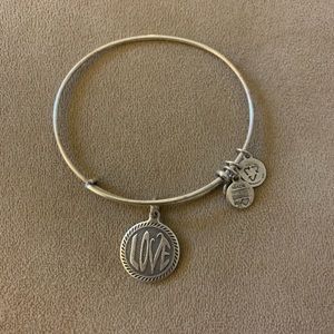 Alex and Ani 💙 LOVE charm bangle - silver